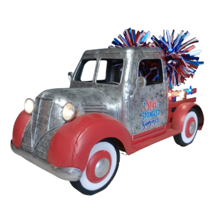 truck with red white and blue 4th of july colors